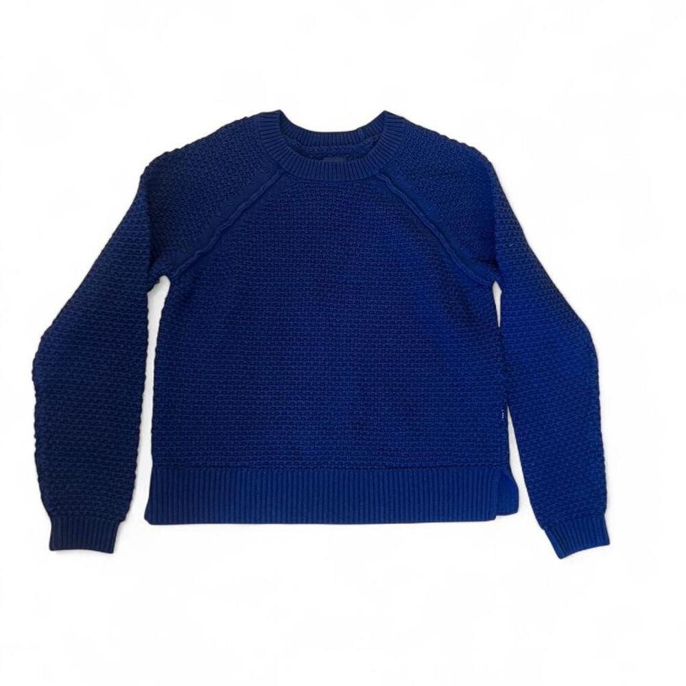 GAP Textured Waffle Knit Cotton Blend Sweater Navy Women's Small